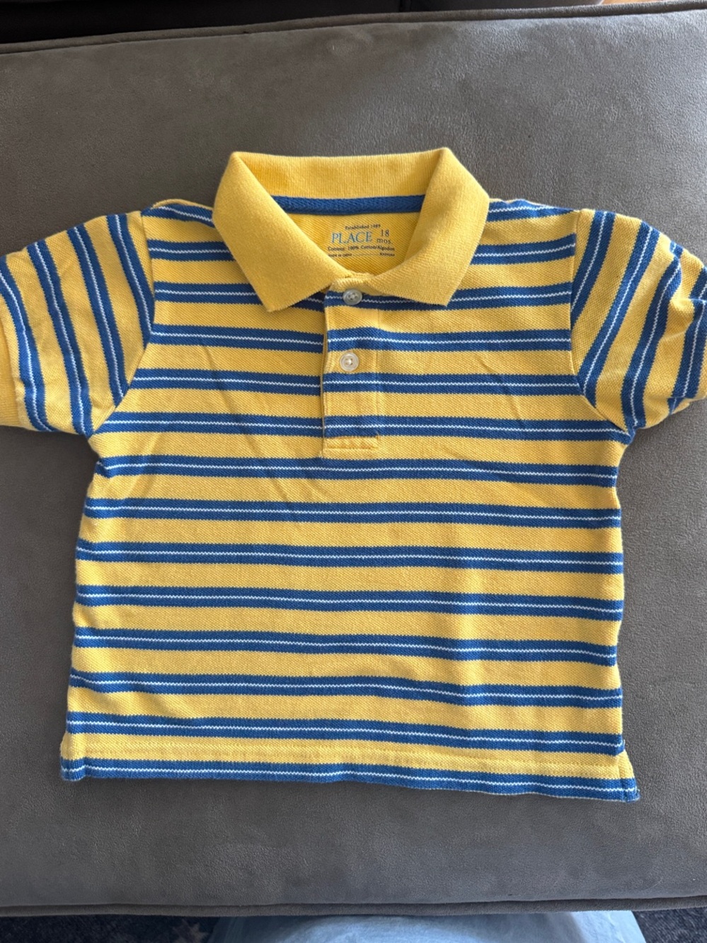 The Children's Place Yellow and Blue Striped Polo